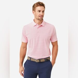 Peter Millar Summer Comfort Pink Striped Polo